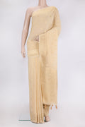 Sandal Blended Banarasi Georgette Saree with Zari Butta on the body and Zari Border.  displayed on a mannequin