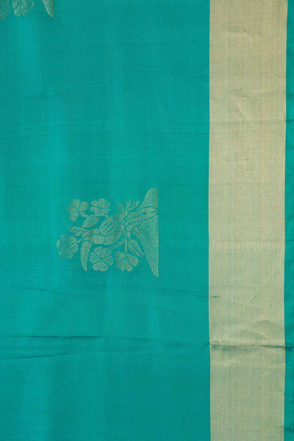 Border image of Blue Dual Tone Soft Silk Saree with Zari Butta on the body and Zari Border