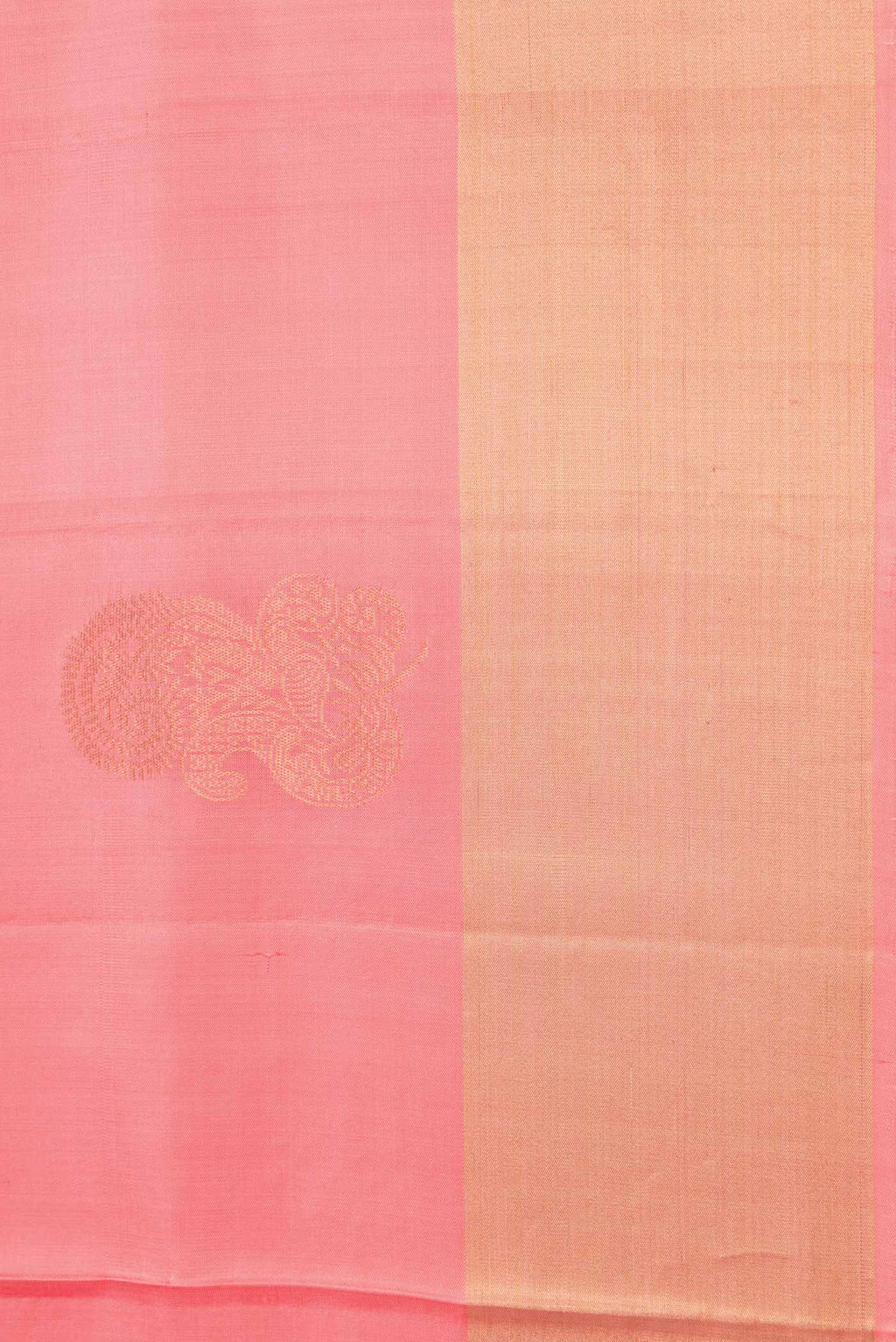 Border image of Peach Dual Tone Soft Silk Saree with Zari Butta on the body and Zari Border