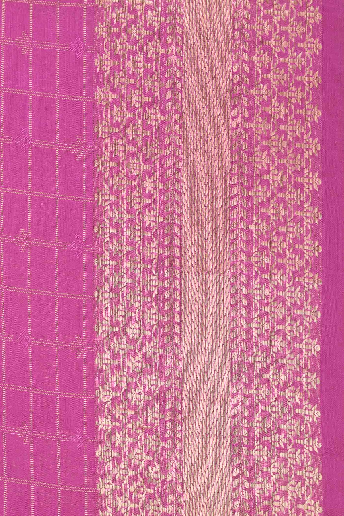 Border image of Pink Dual Tone Soft Silk Saree with Zari Brocade on the body and Zari Border