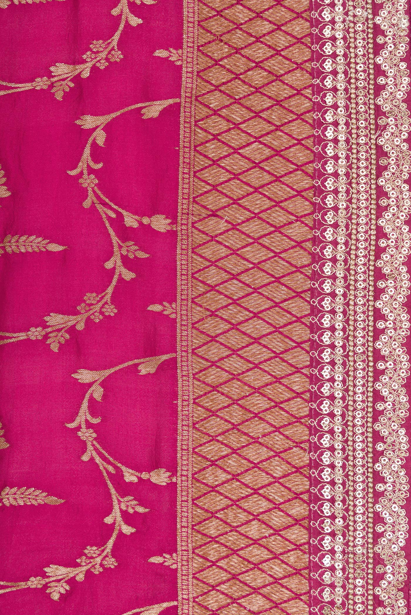 Border image of Magenta Dual Tone Tussar Silk Saree with Zari Brocade on the body and Fancy Border. 