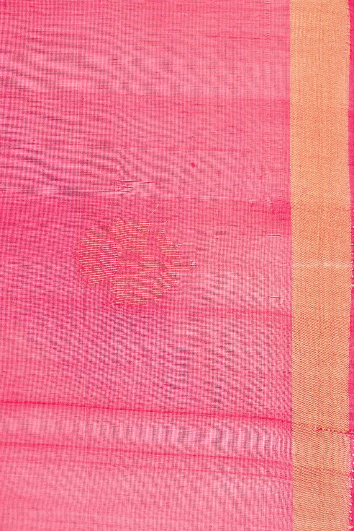 Border image of Dark Pink Dual Tone Silk Cotton Saree with Zari Butta on the body and Zari Border