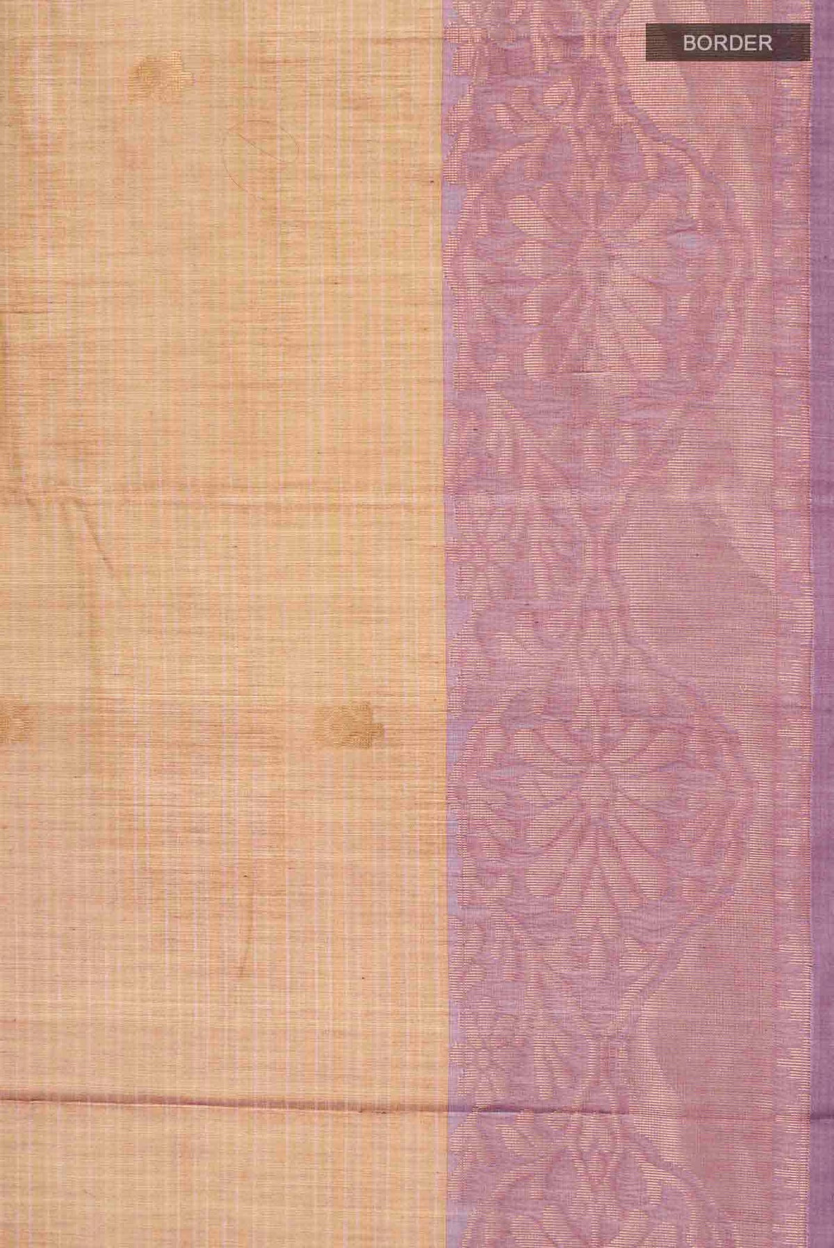 Border image of Brown Silk Cotton Saree with Zari Butta on the body and Zari Border