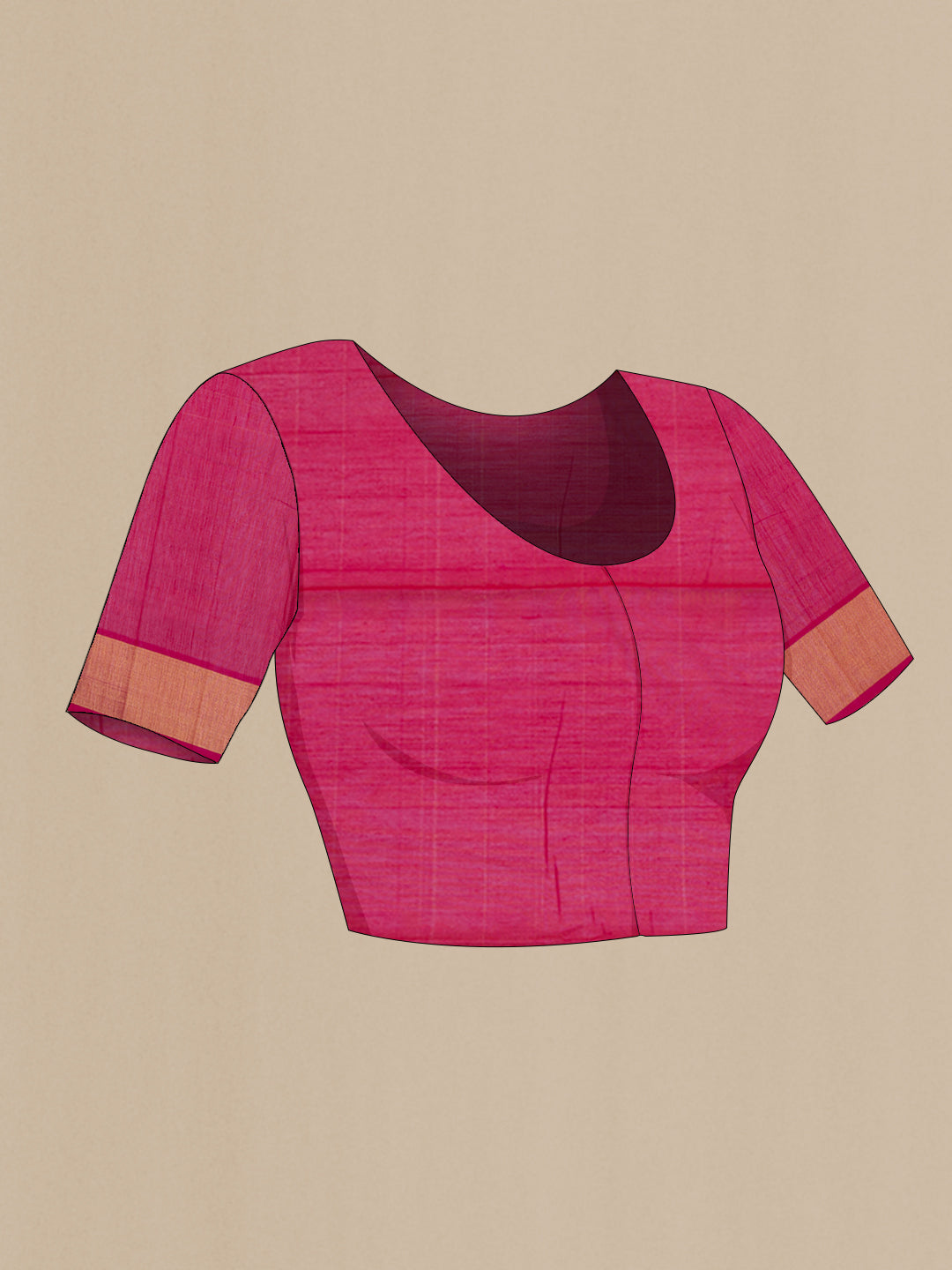Close up image of the blouse of Off White Silk Cotton Saree with Ikat Print on the body and Zari Border. 