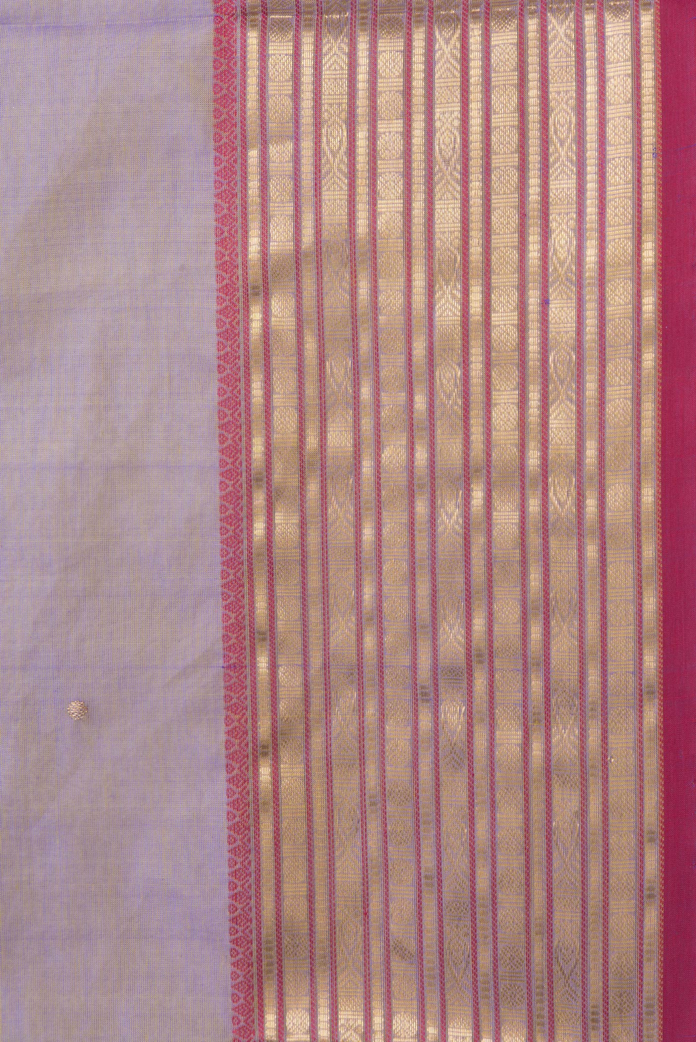 Border image of Purple Dual Tone Silk Cotton Saree with Zari Butta on the body and Zari Border. 