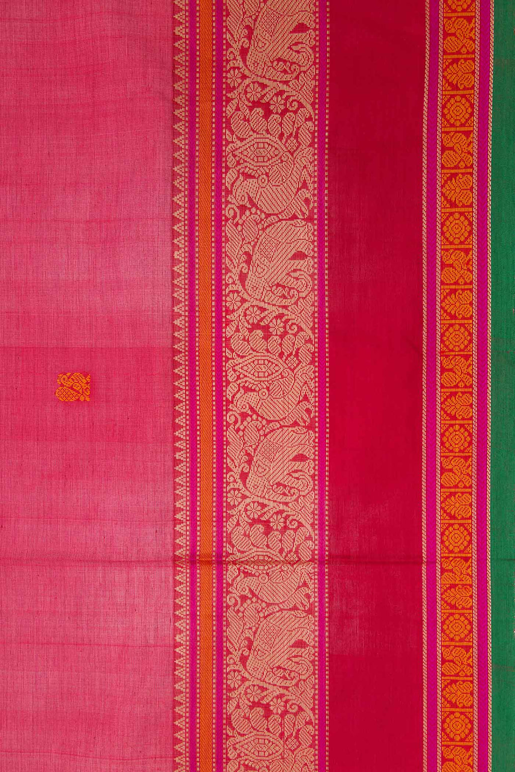 Border image of Maroon Dual Tone Silk Cotton Saree with Thread Butta on the body and Thread Border. 