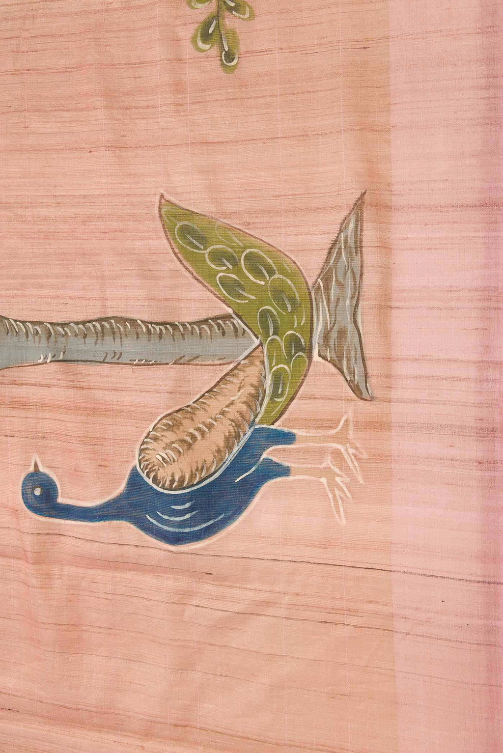 Border image of Rose Gold Dual Tone Tussar Silk Saree with Checked design on the body and Zari Border