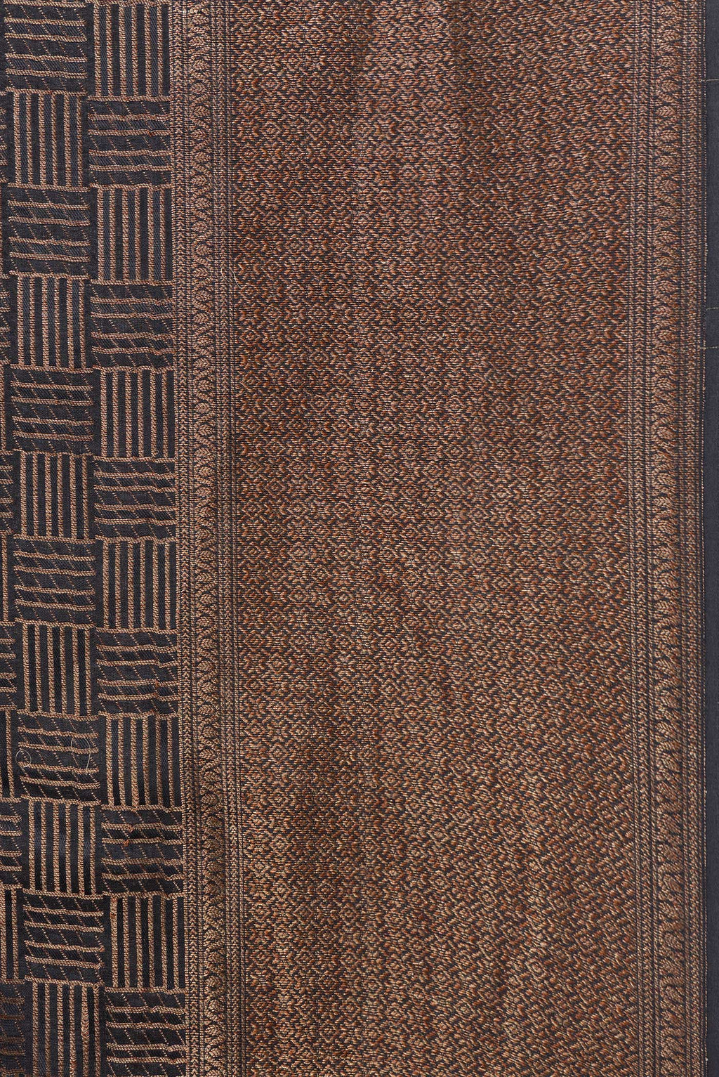 Border image of Black Dual Tone Tussar Silk Saree with Zari Brocade on the body and Zari Border. 