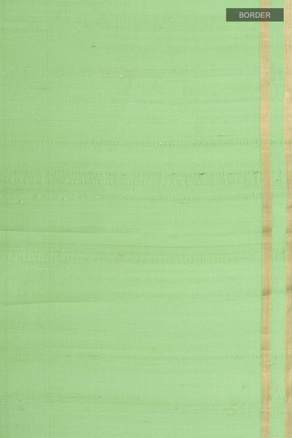 Border image of Green Raw Silk Saree with Plain Body and Zari Border
