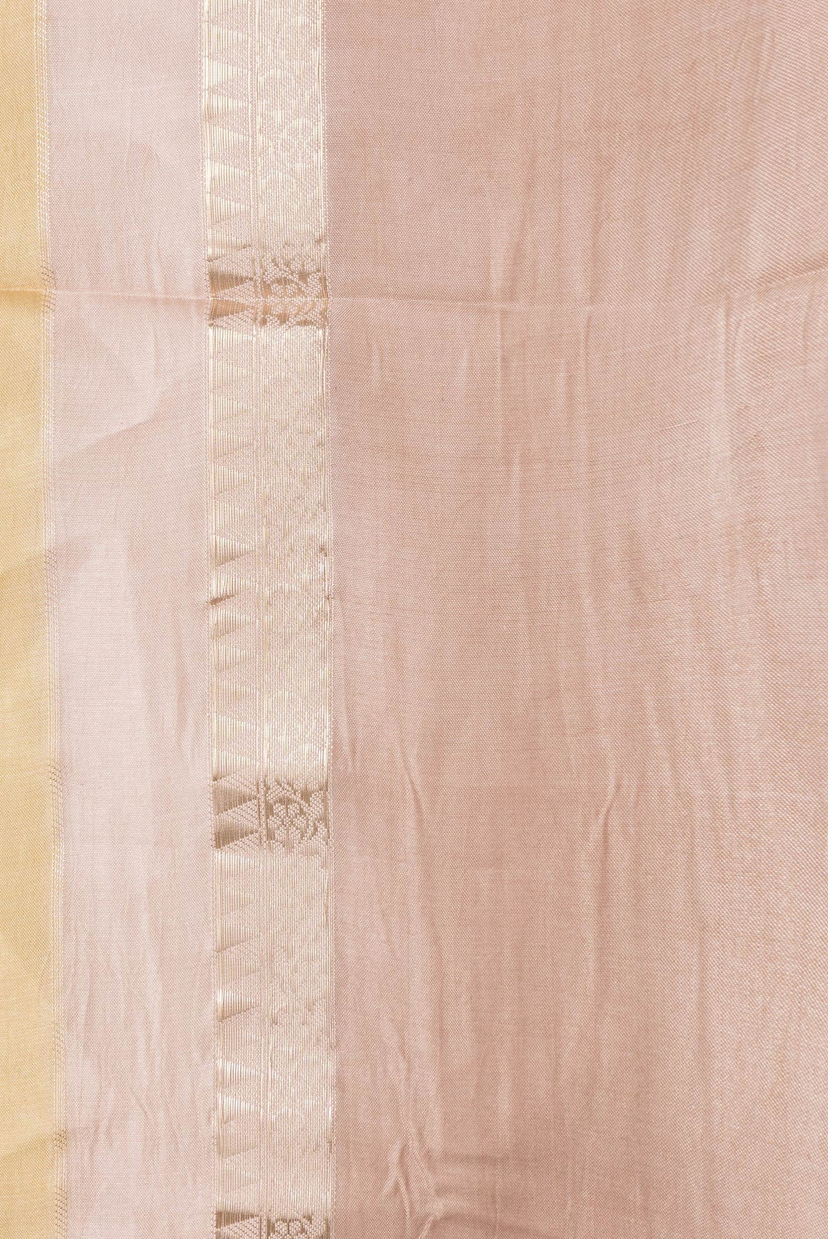 Border image of Rose Gold Dual Tone Tussar Silk Saree with Stripes on the body and Zari Border. 