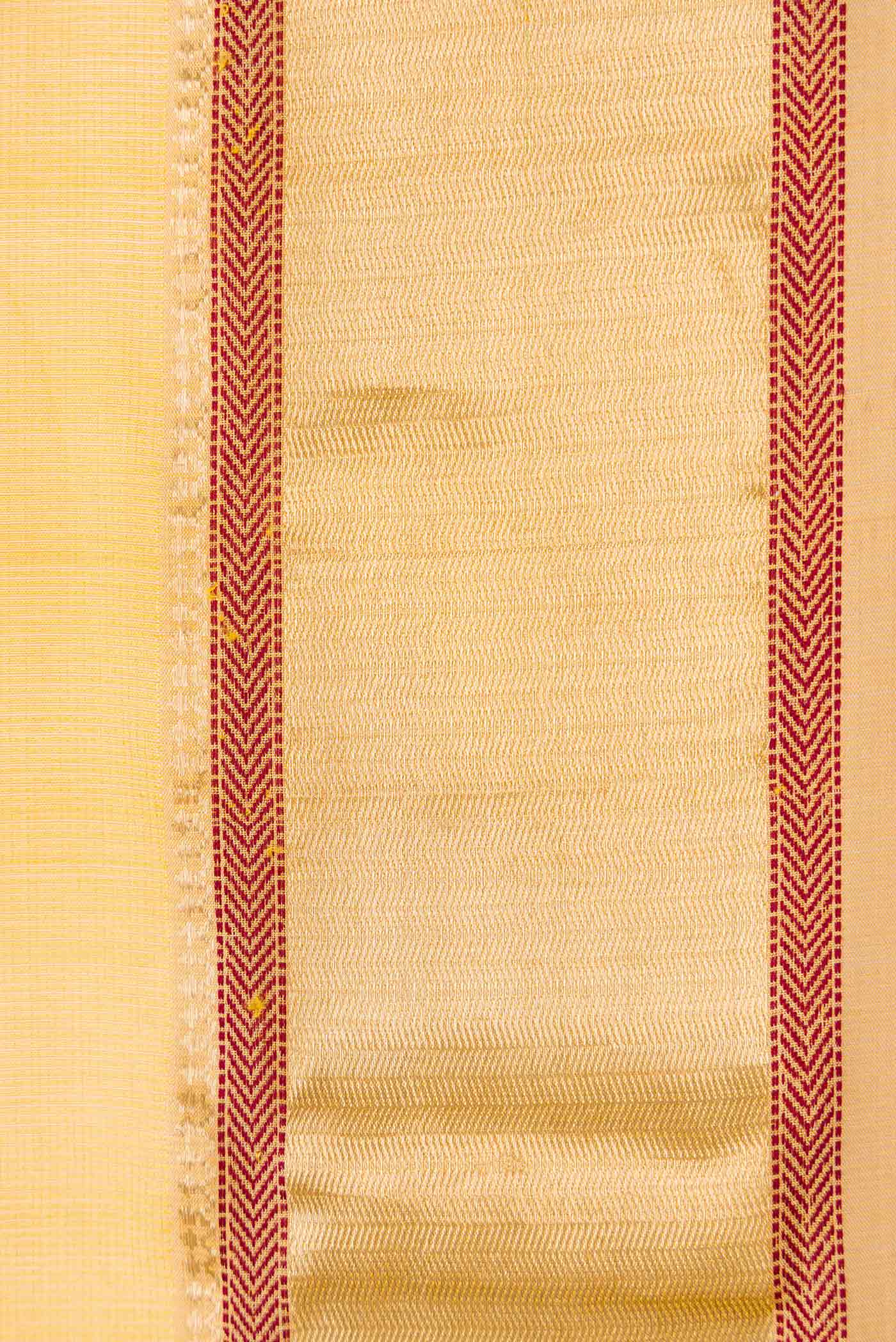 Border image of Yellow Dual Tone Maheshwari Silk Saree with Checked design on the body and Zari Border