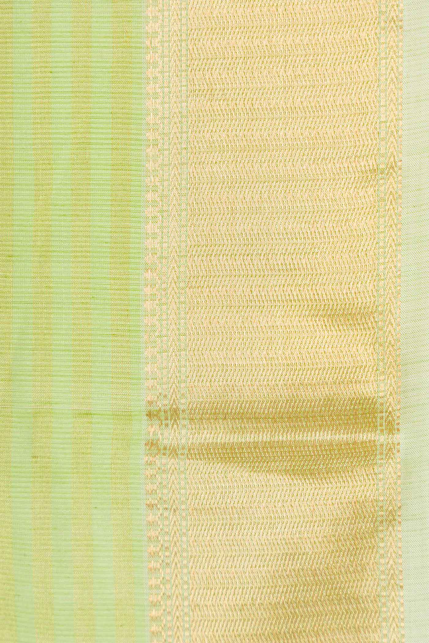 Border image of Parrot Green Dual Tone Maheshwari Silk Saree with Checked design on the body and Zari Border