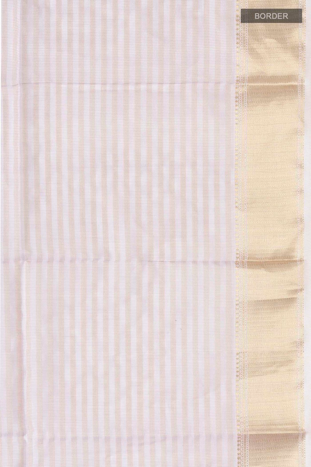 Border image of Lavender Maheshwari Silk Cotton Saree with Stripes on the body and Zari Border