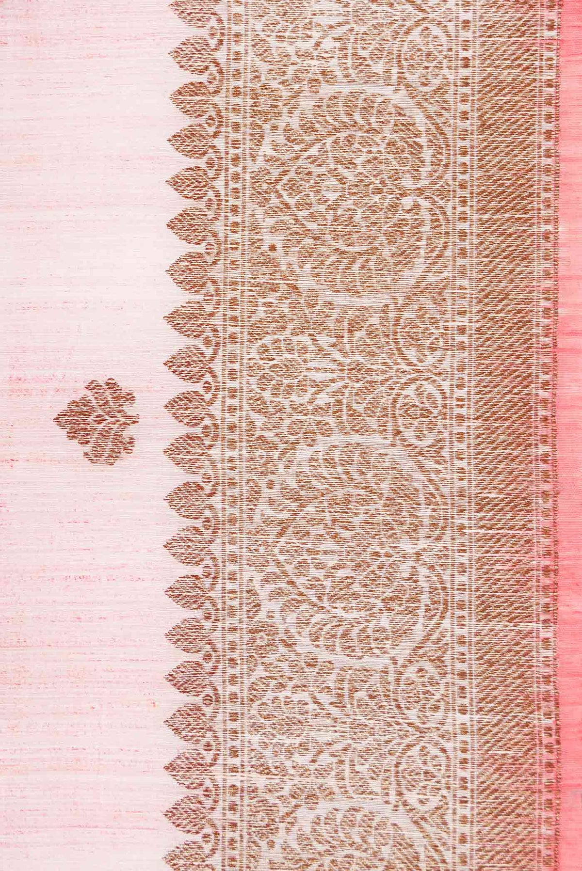 Border image of Pink Dual Tone Raw Silk Saree with Zari Butta on the body and Zari Border