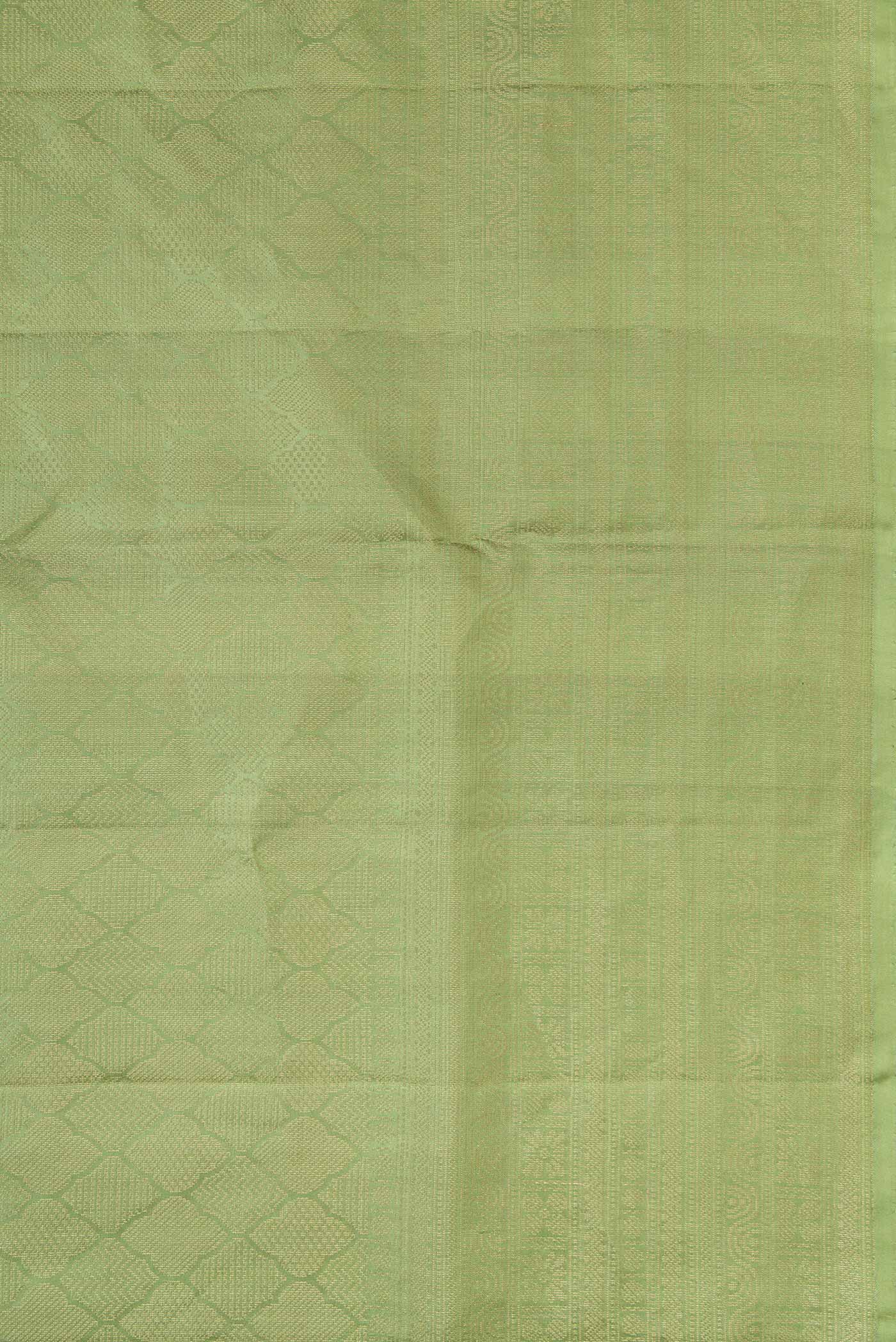 Border image of Pista Green Dual Tone Soft Silk Saree with Zari Brocade on the body and Zari Border. 