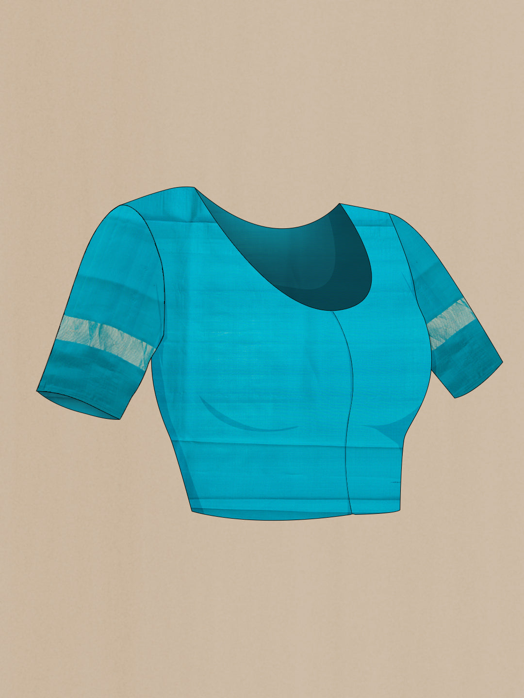 Close up image of the blouse of Pink Dual Tone Soft Silk Saree with Zari Butta on the body and Zari Border. 