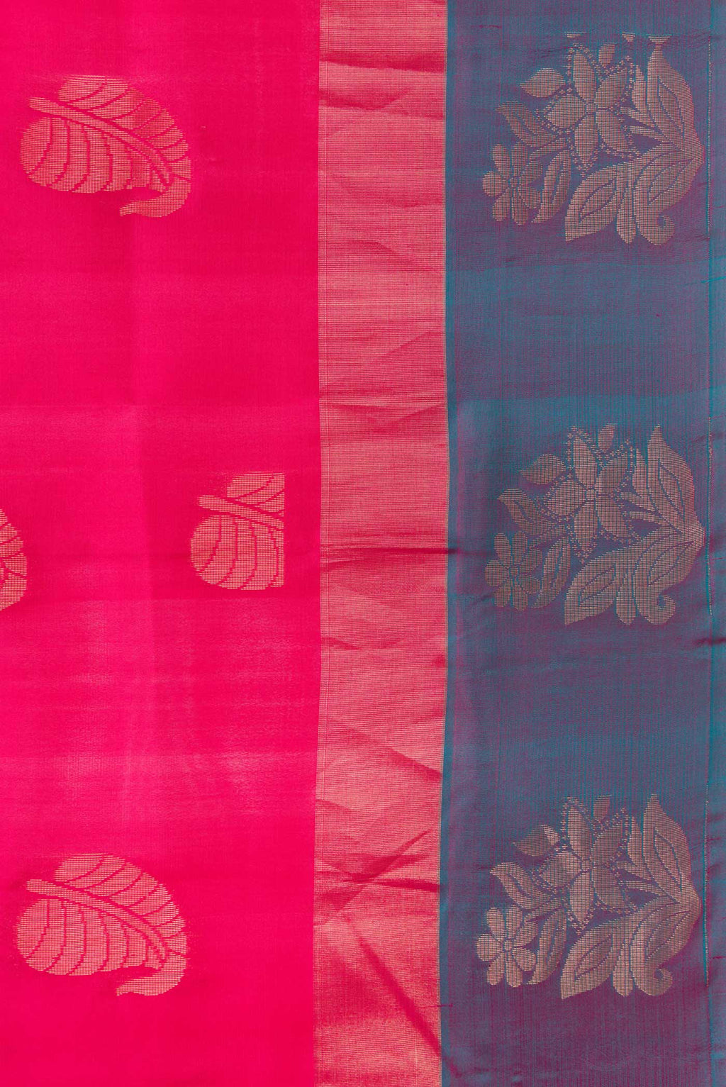 Border image of Pink Dual Tone Soft Silk Saree with Zari Butta on the body and Zari Border. 