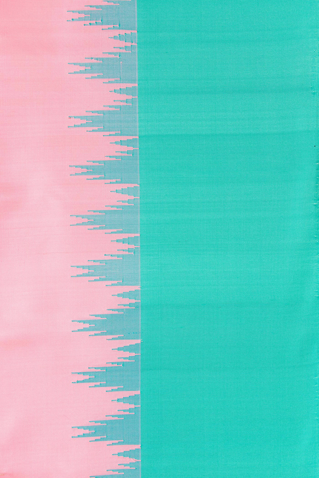 Border image of Pink Dual Tone Gadwal Silk Saree with Zari Butta on the body and Temple Border. 