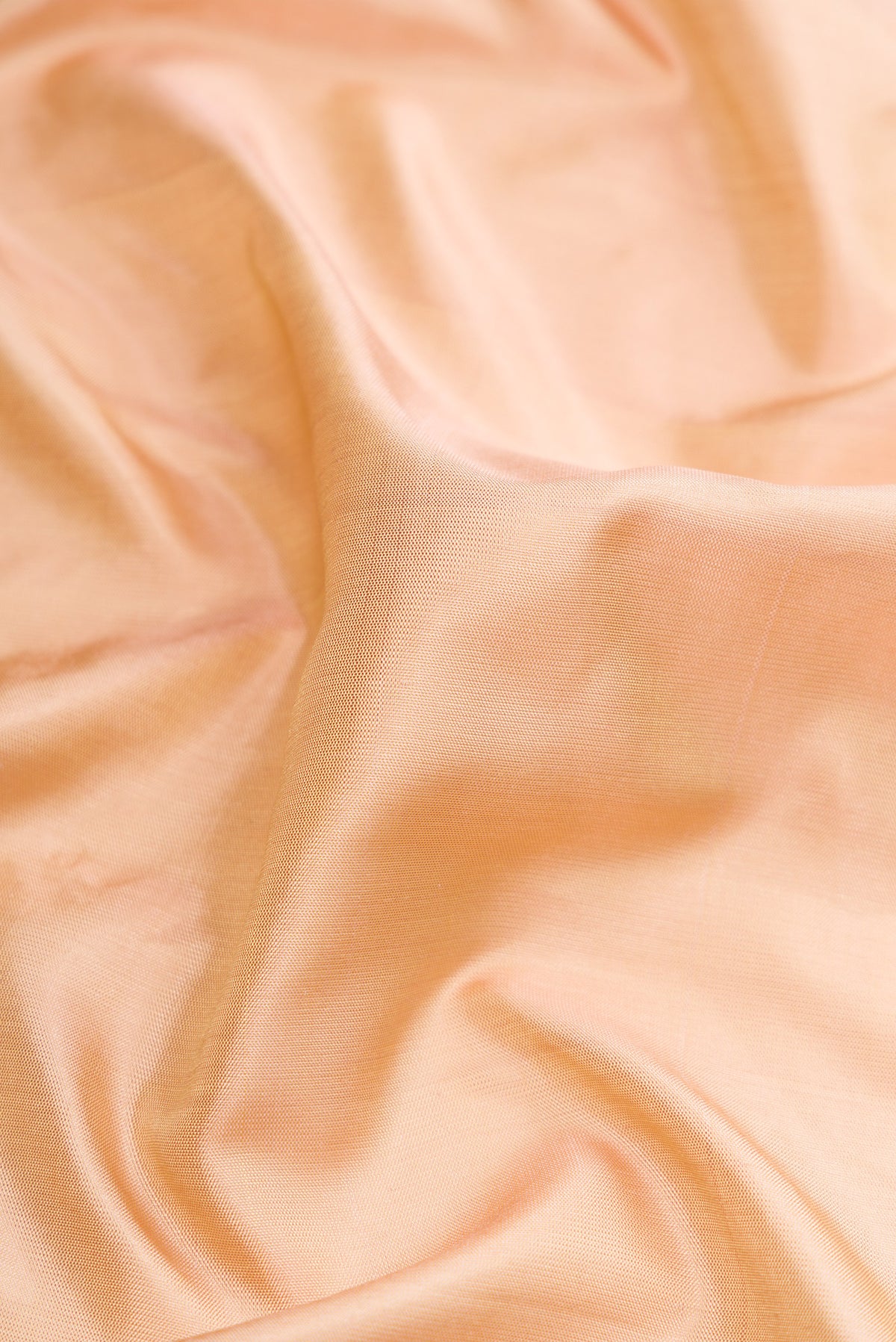 Close up of Sandal Dual Tone Gadwal Silk Saree with Plain Body and Plain Border.  displaying folds