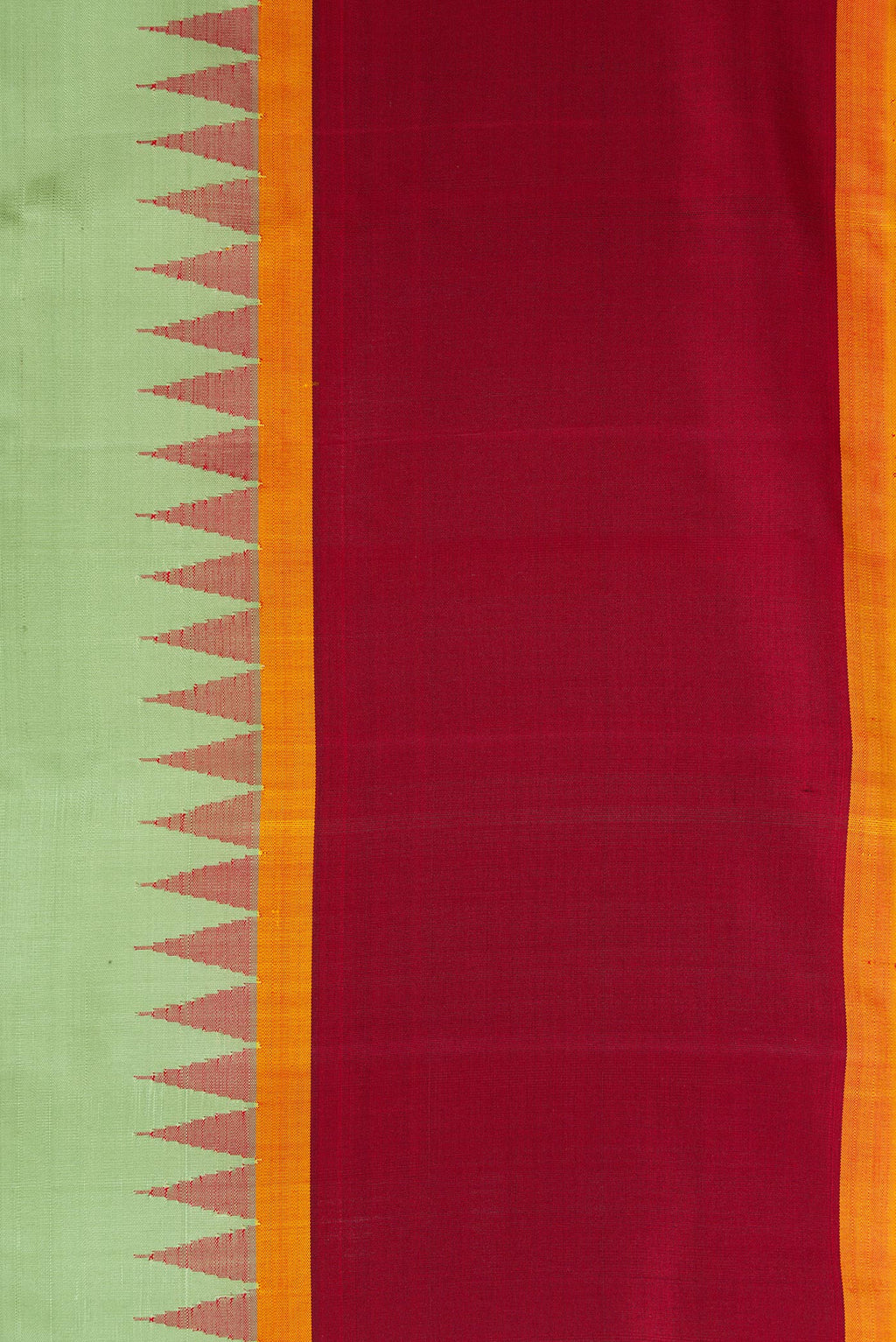 Border image of Light Green Dual Tone Gadwal Silk Saree with Zari Butta on the body and Zari Border. 