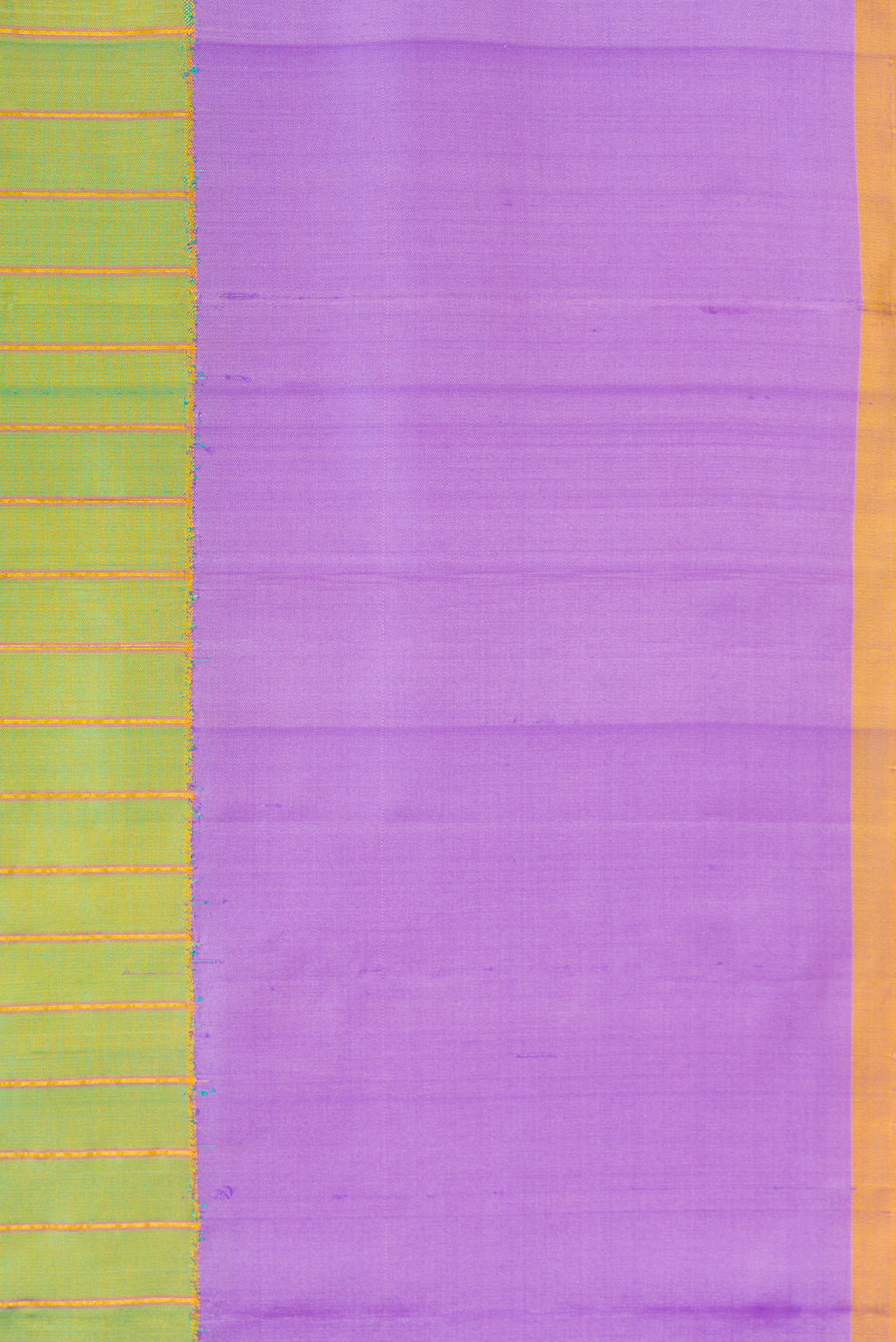 Border image of Green Dual Tone Gadwal Silk Saree with Stripes on the body and Plain Border. 
