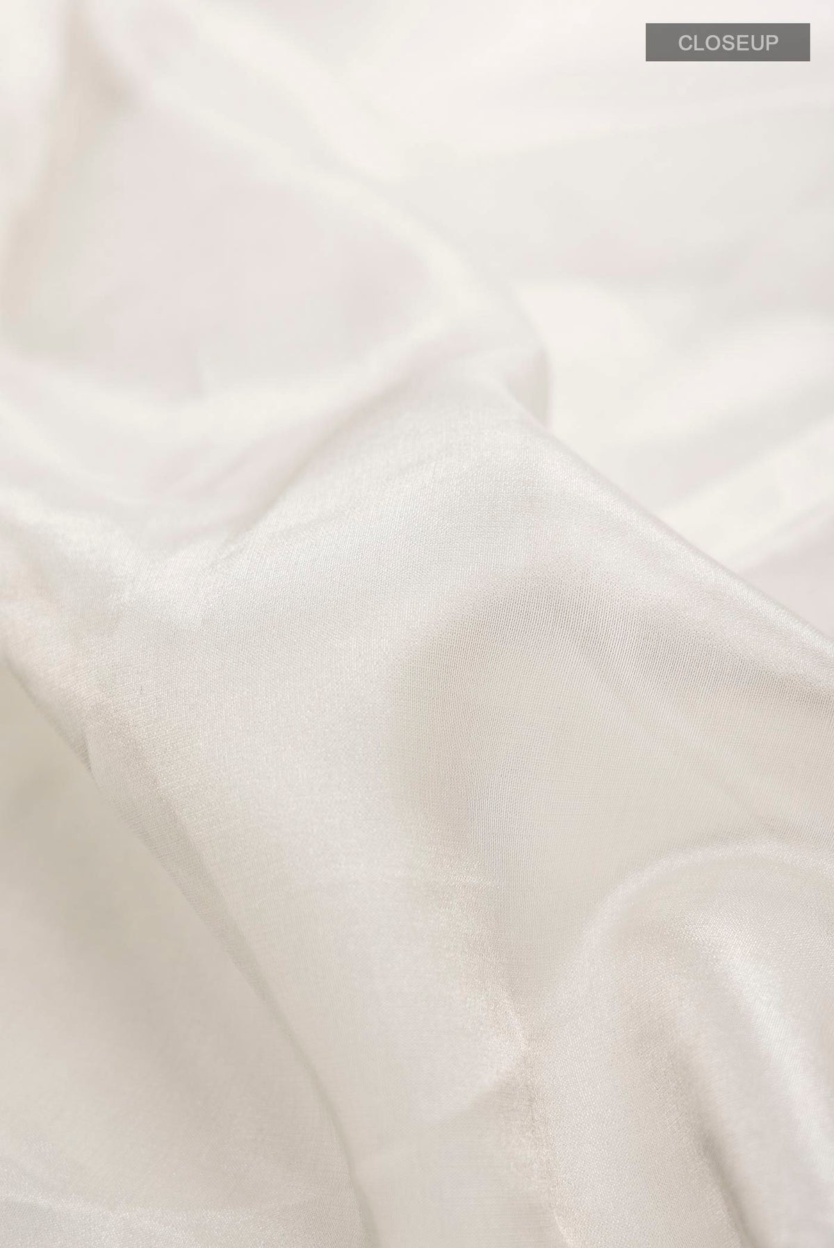 Close up of Multi Color Tissue Silk Saree with Plain Body and Plain Border displaying folds