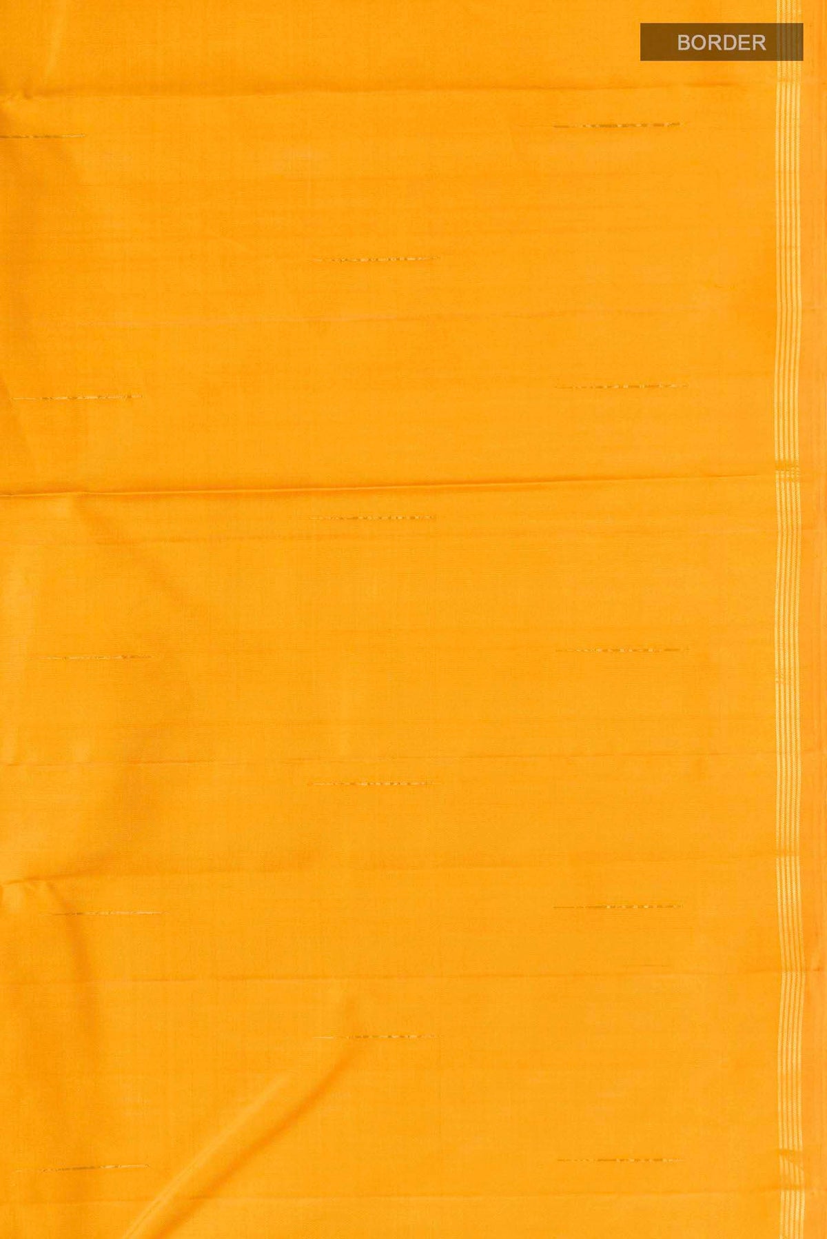 Border image of Yellow Kanchipuram Silk Saree with Zari Butta on the body and Zari Border