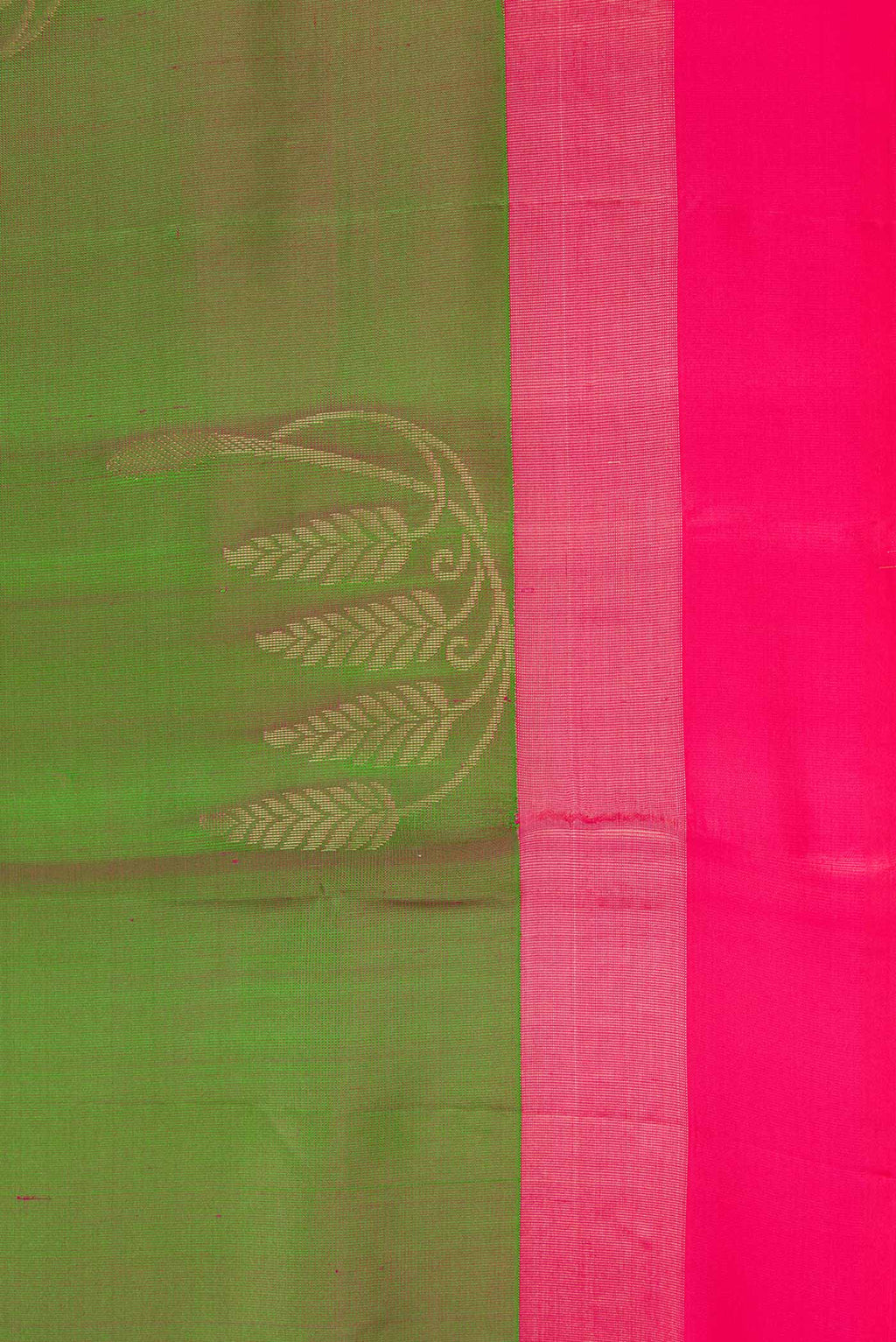 Border image of Green Dual Tone Soft Silk Saree with Zari Butta on the body and Zari Border