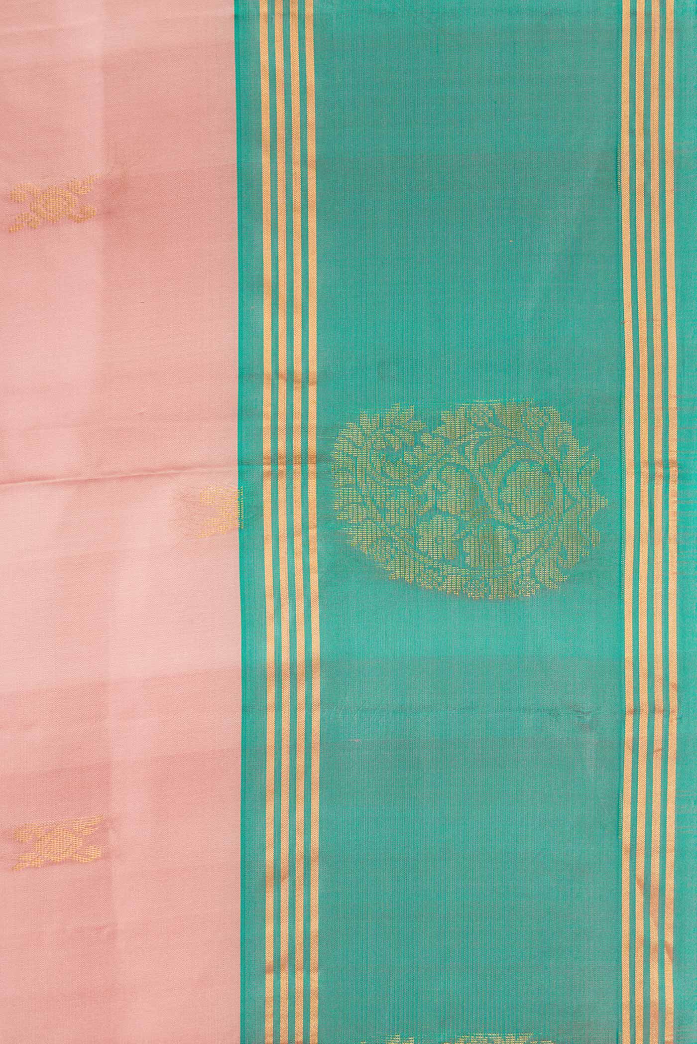 Border image of Pink Dual Tone Soft Silk Saree with Zari Butta on the body and Zari Border. 