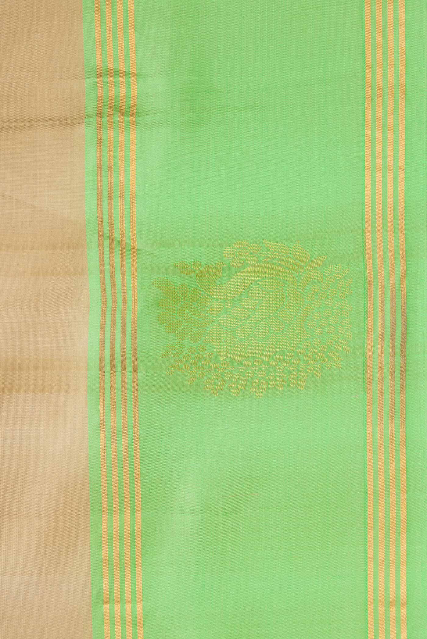 Border image of Beige Dual Tone Soft Silk Saree with Zari Butta on the body and Zari Border. 