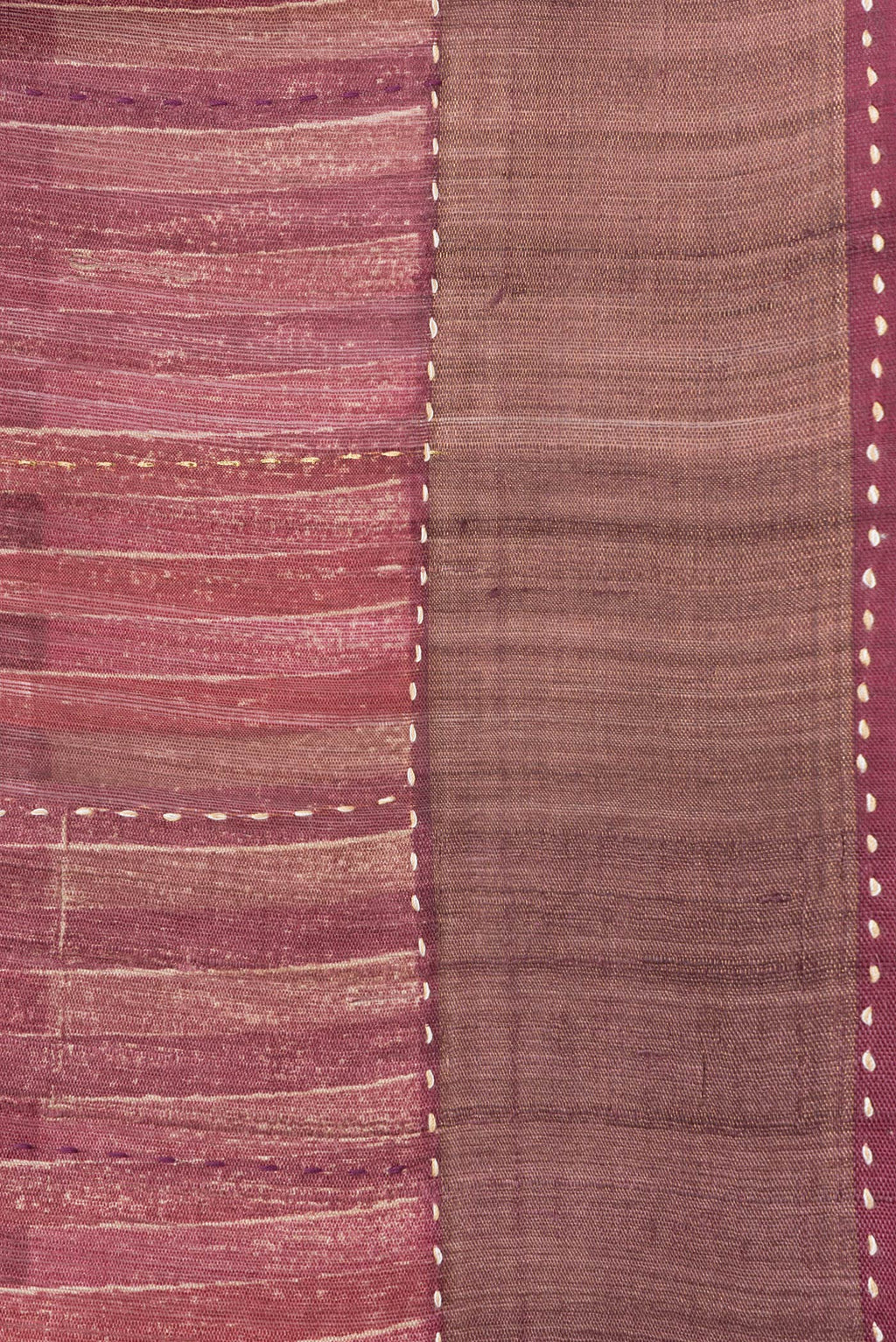 Border image of Magenta Dual Tone Tussar Silk Saree with Embroidery on the body and Zari Border. 