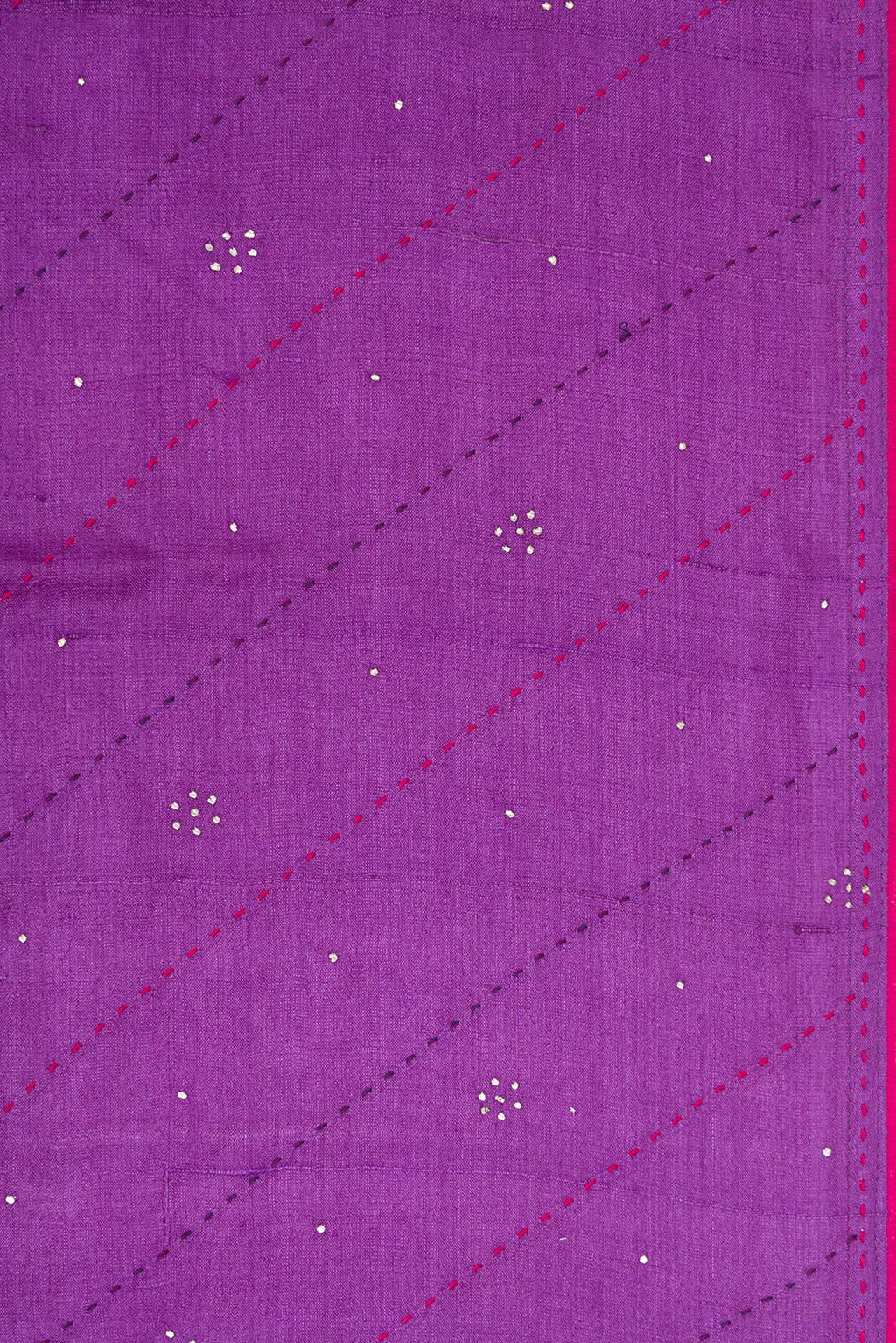 Border image of Purple Dual Tone Tussar Silk Saree with Embroidery on the body and Embroidery Border. 