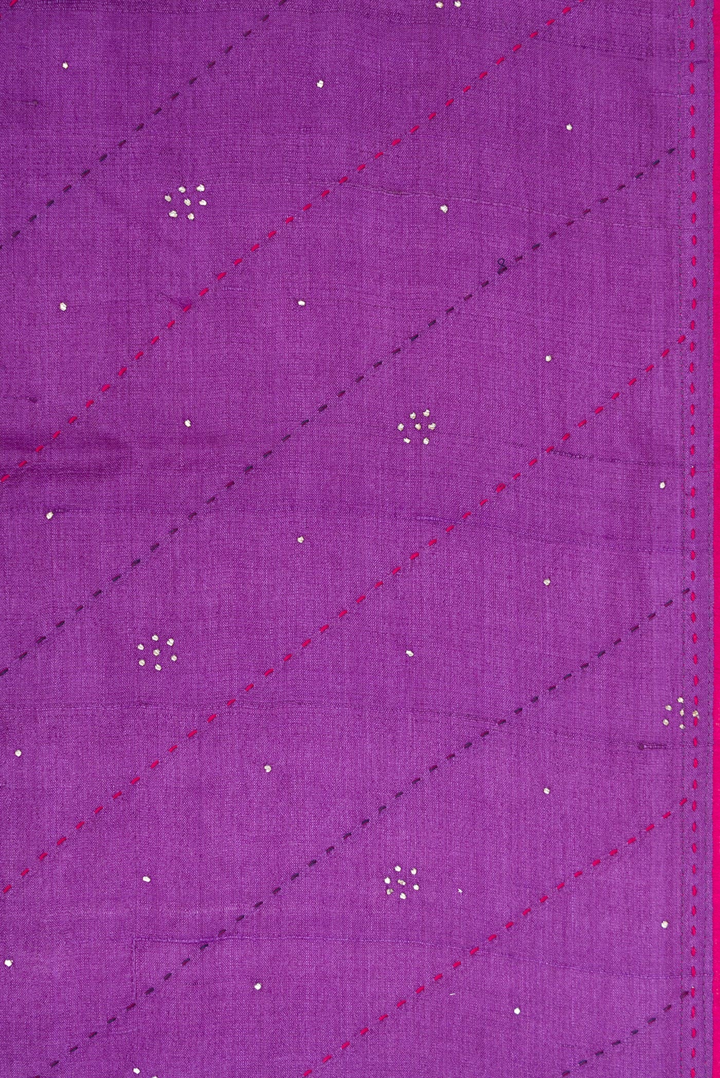 Border image of Purple Dual Tone Tussar Silk Saree with Embroidery on the body and Embroidery Border. 