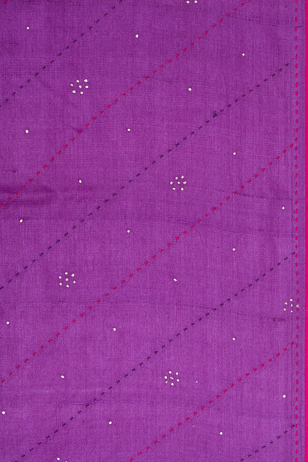 Border image of Purple Dual Tone Tussar Silk Saree with Embroidery on the body and Embroidery Border. 