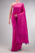 Pink Dual Tone Tussar Silk Saree with Embroidery on the body and Embroidery Border.  displayed on a mannequin
