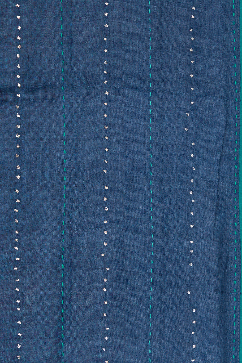 Border image of Navy Blue Dual Tone Tussar Silk Saree with Embroidery on the body and Embroidery Border. 