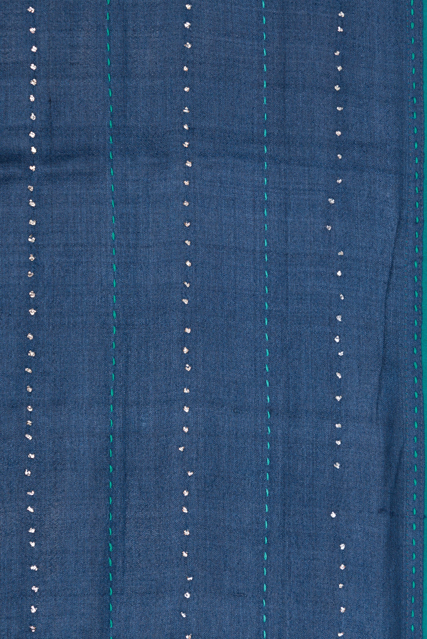 Border image of Navy Blue Dual Tone Tussar Silk Saree with Embroidery on the body and Embroidery Border. 
