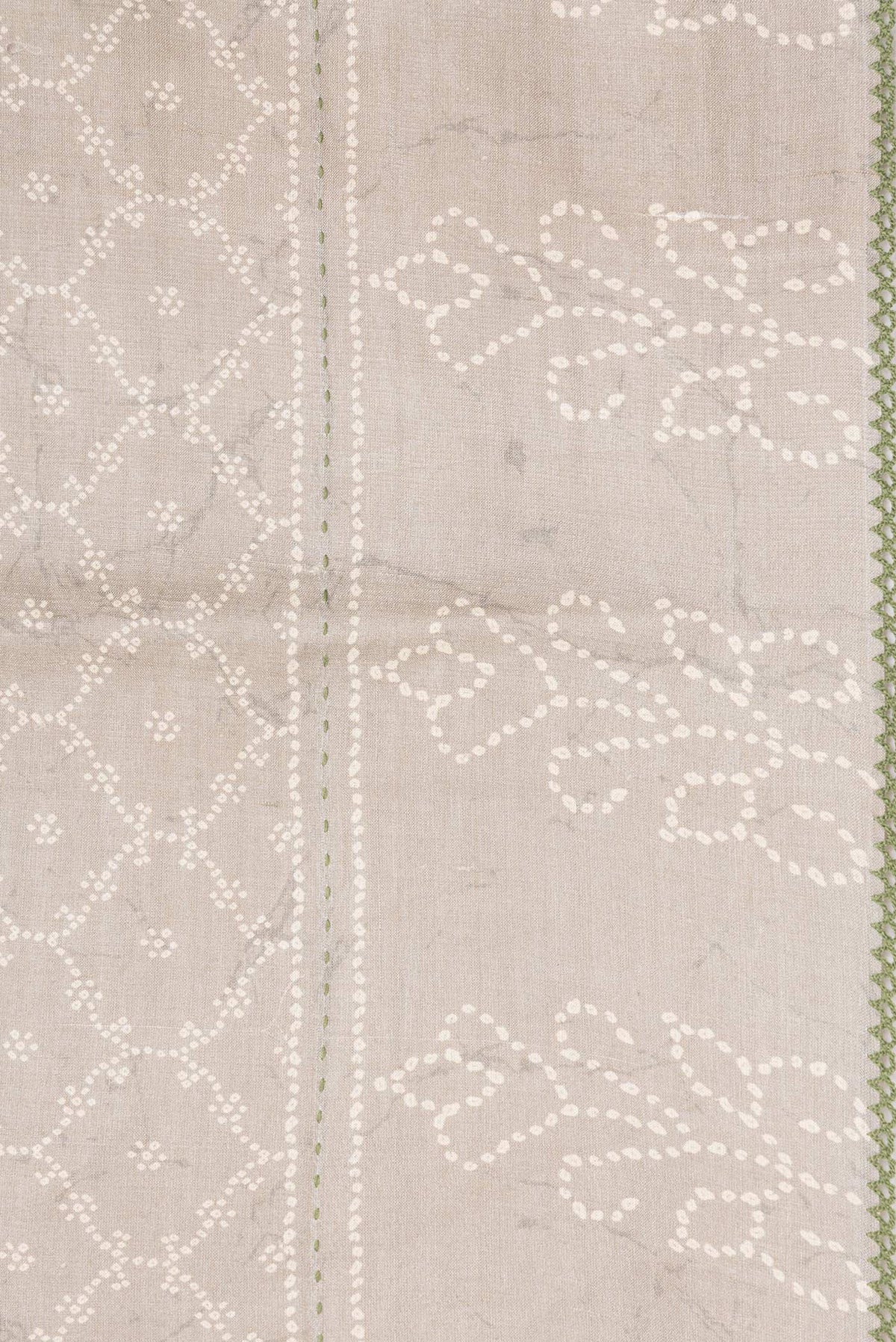 Border image of Brown Dual Tone Tussar Silk Saree with Printed design on the body and Printed Border. 