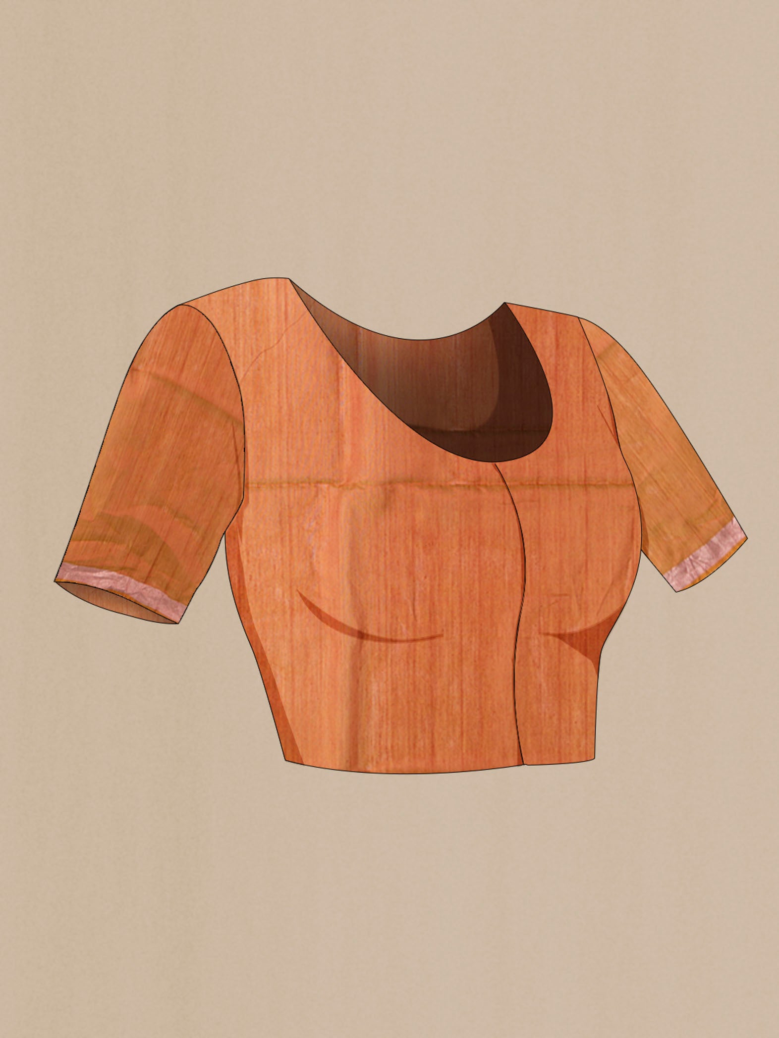 Close up image of the blouse of Maroon Silk Cotton Saree with Zari Butta on the body and Zari Border