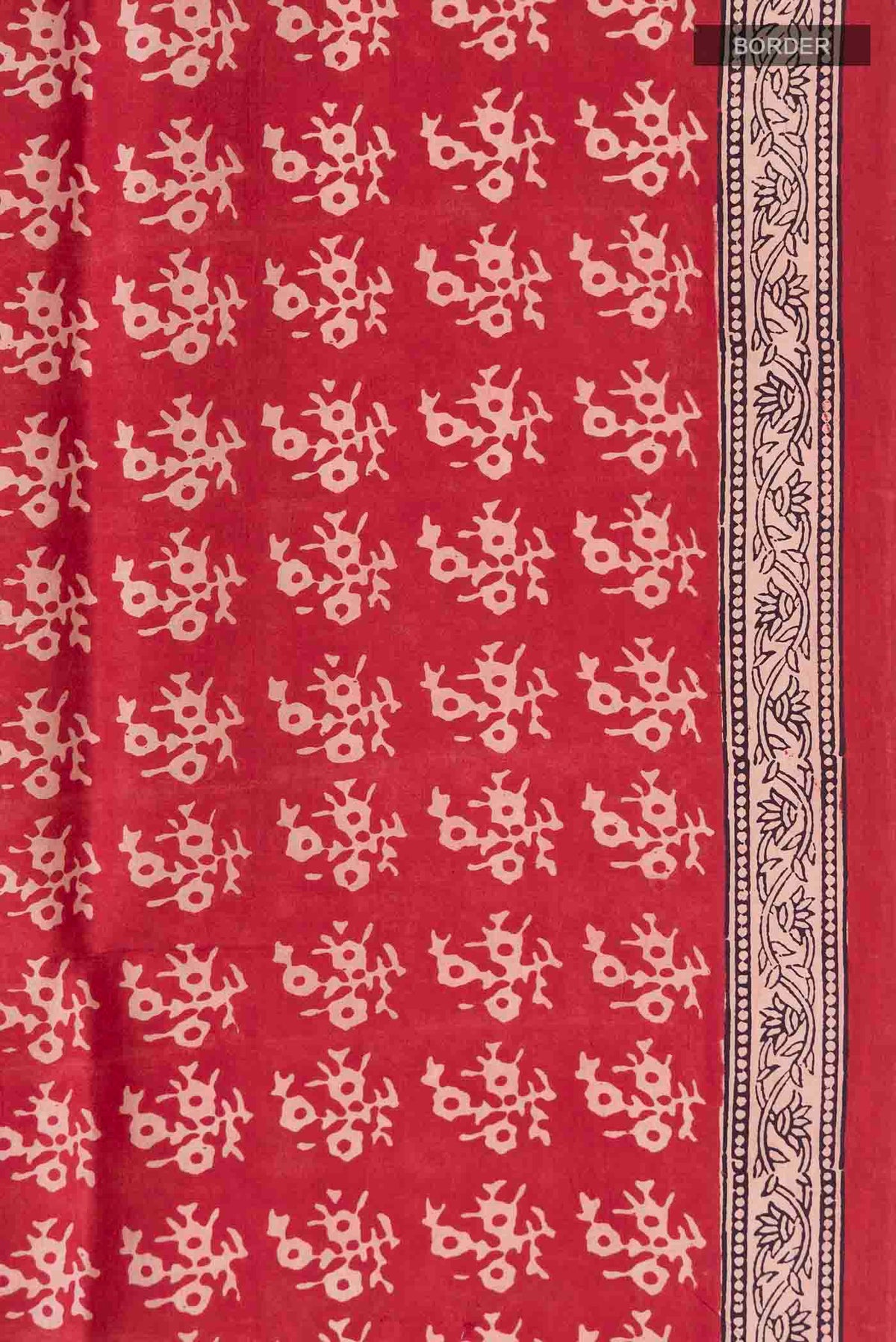 Border image of Rust Printed Silk Saree with Printed design on the body and Printed Border