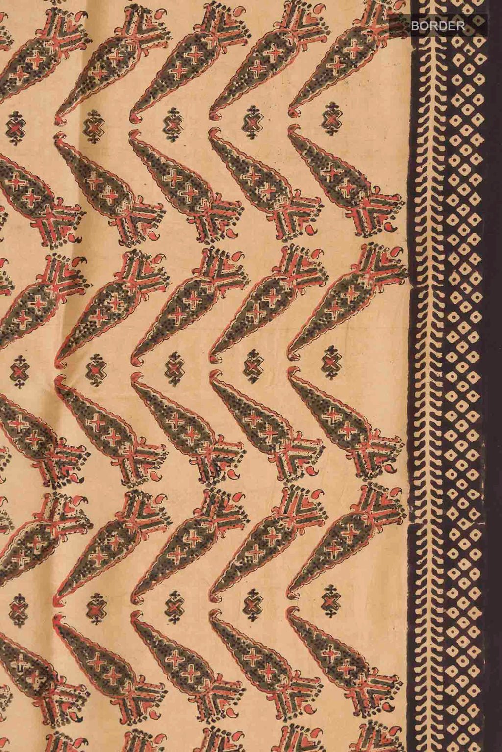 Border image of Beige Printed Silk Saree with Printed design on the body and Printed Border