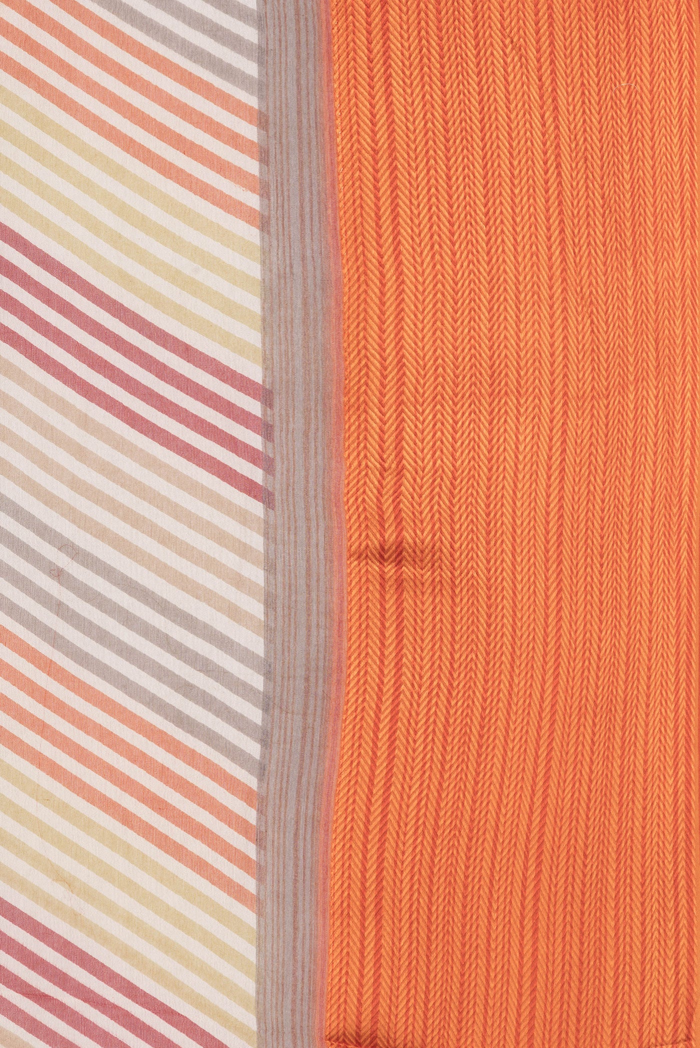 Border image of Sandal Dual Tone Mysore Chiffon Saree with Printed design on the body and Thread Border. 