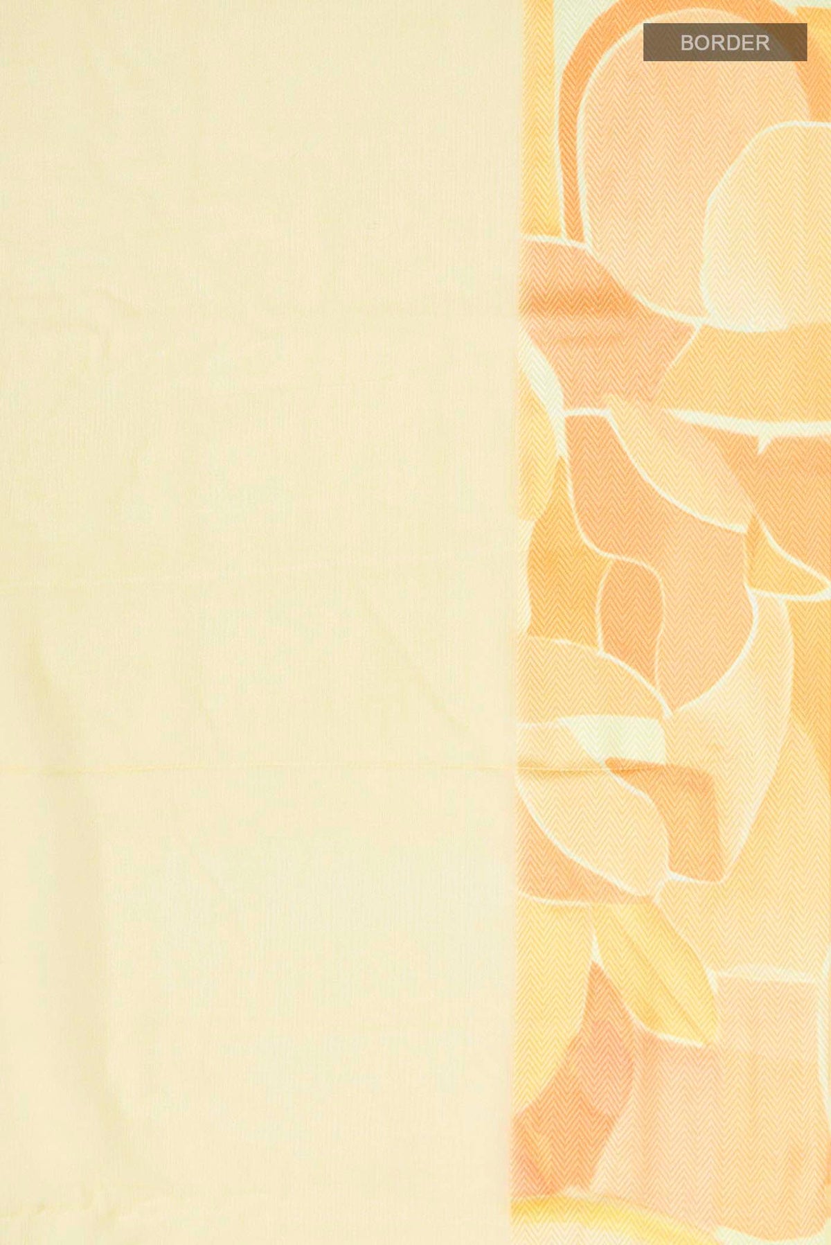 Border image of Yellow Mysore Chiffon Saree with Plain Body and Printed Border