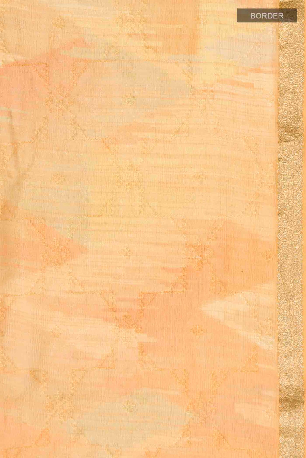 Border image of Yellow Mysore Chiffon Saree with Embroidery on the body and Zari Border