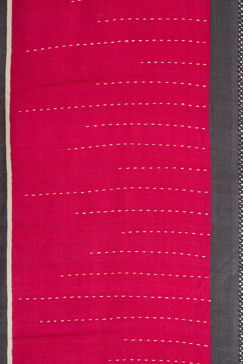 Border image of Black Dual Tone Tussar Silk Saree with Stripes on the body and Embroidery Border. 