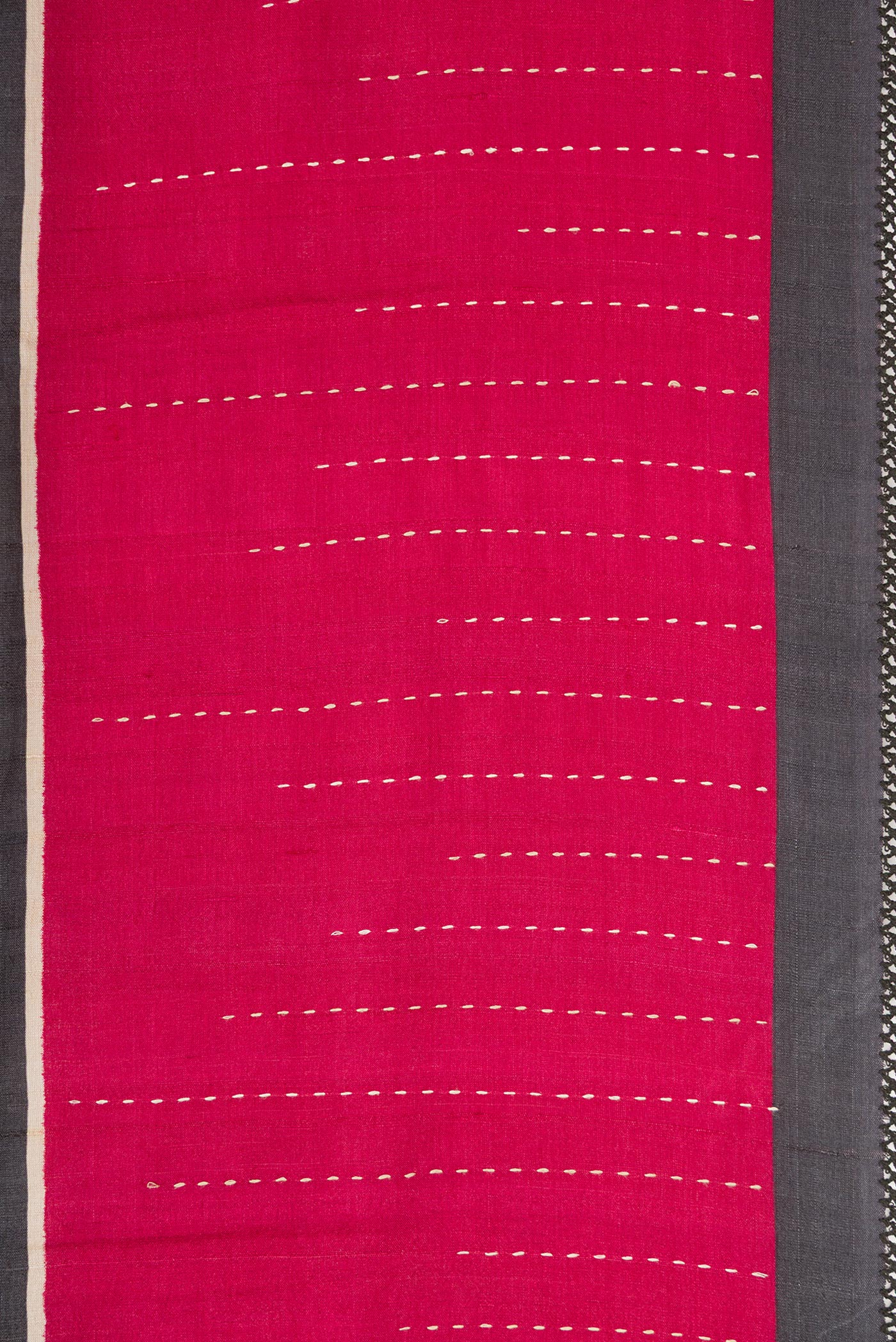 Border image of Black Dual Tone Tussar Silk Saree with Stripes on the body and Embroidery Border. 