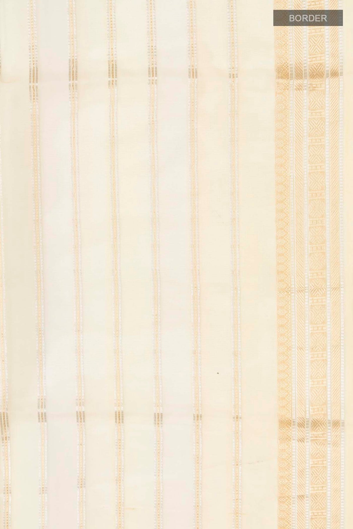 Border image of Sandal Organza Silk Saree with Stripes on the body and Zari Border