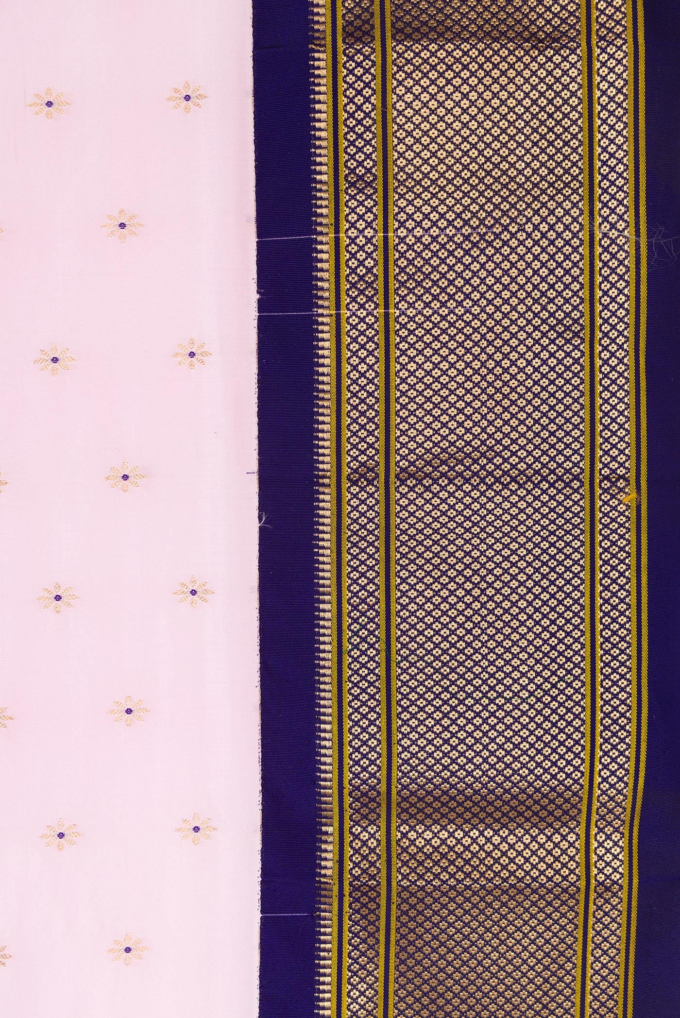 Border image of Pink Dual Tone Paithani Silk Saree with Zari Butta on the body and Paithani Border. 
