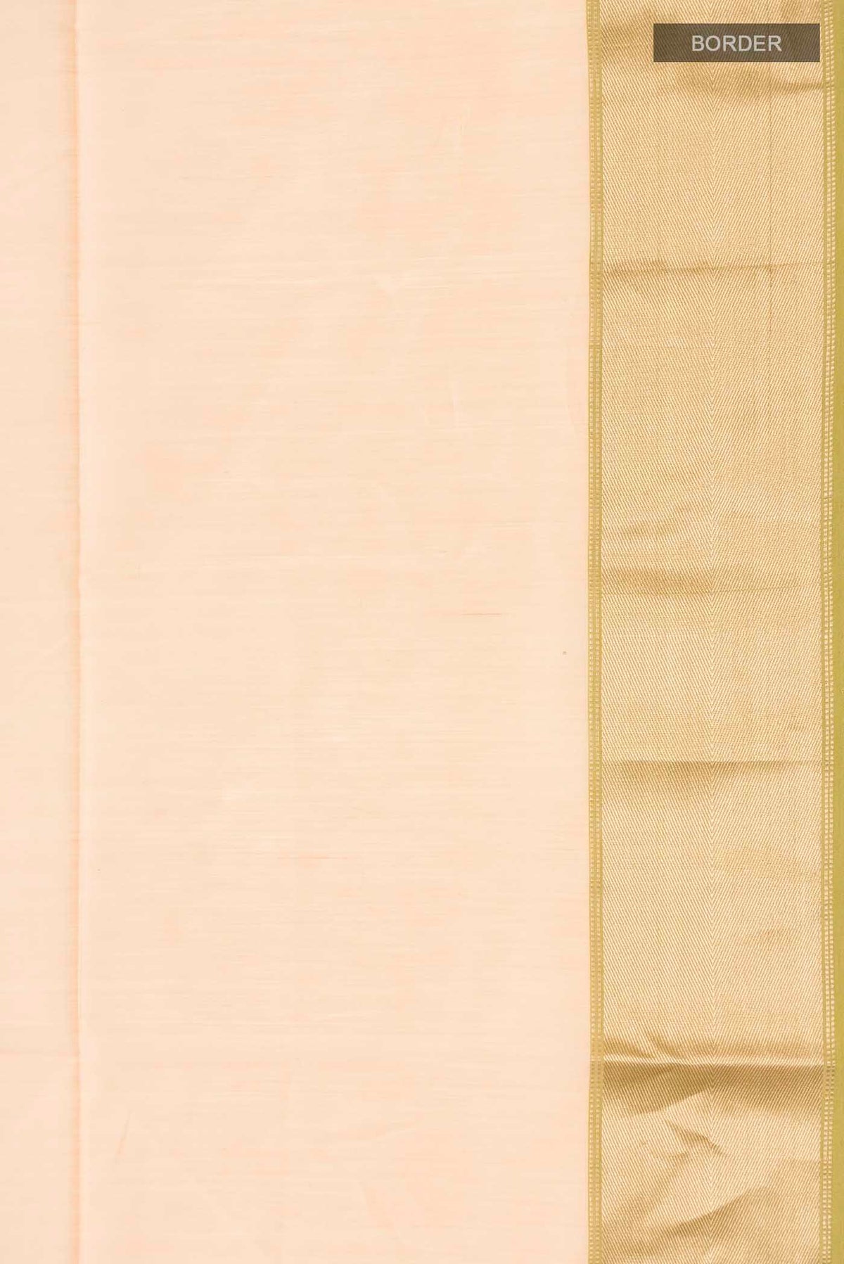 Border image of Peach Maheshwari Silk Cotton Saree with Plain Body and Zari Border