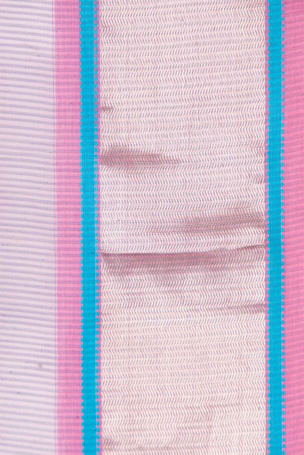 Border image of Lavender Dual Tone Silk Cotton Saree with Checked design on the body and Zari Border